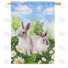 America Forever Spring Bunny Couple House Flag
