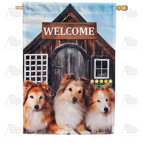 America Forever Collies Welcome House Flag