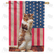 America Forever Cat Praying House Flag