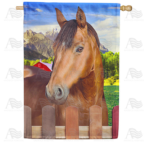 America Forever Chestnut Horse House Flag