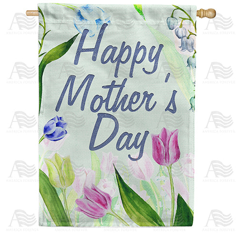 America Forever Tulips And Snowdrops For Mom House Flag