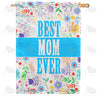 America Forever Best Mom Ever - Floral House Flag