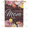America Forever I Love You Mom On Wood House Flag