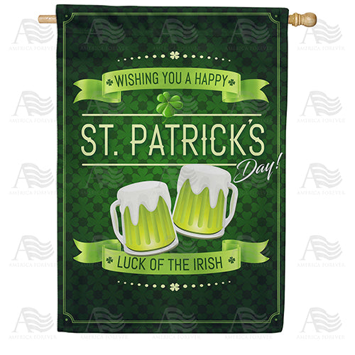 America Forever Green Beer Cheers House Flag