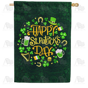 America Forever St. Patrick's Day Emblems House Flag