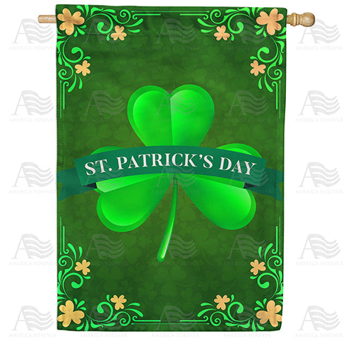America Forever St. Patrick's Day Shamrock House Flag