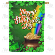 America Forever Pot Of Gold At End Of Rainbow House Flag
