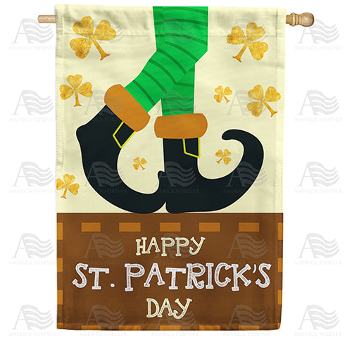 America Forever Leprechaun Buckled Shoes House Flag
