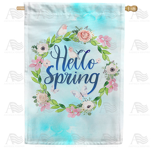 America Forever Spring Wreath House Flag