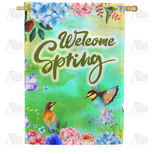 America Forever Spring Happiness House Flag