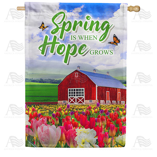 America Forever Tulip Farm House Flag