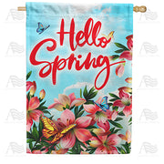 America Forever Spring Pink Lilies House Flag