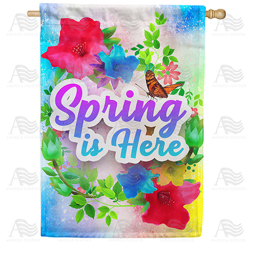 America Forever Spring Watercolor House Flag