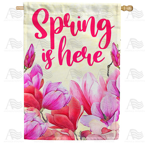 America Forever Spring Pink Blooms House Flag