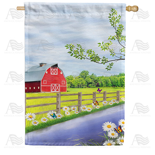 America Forever Spring In The Country House Flag