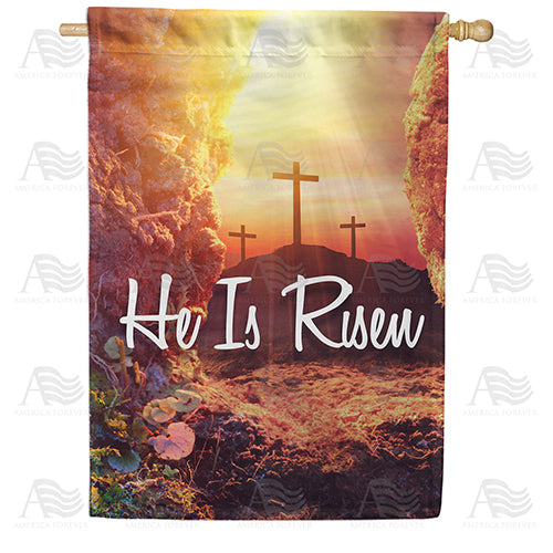 America Forever He is Risen Crosses House Flag