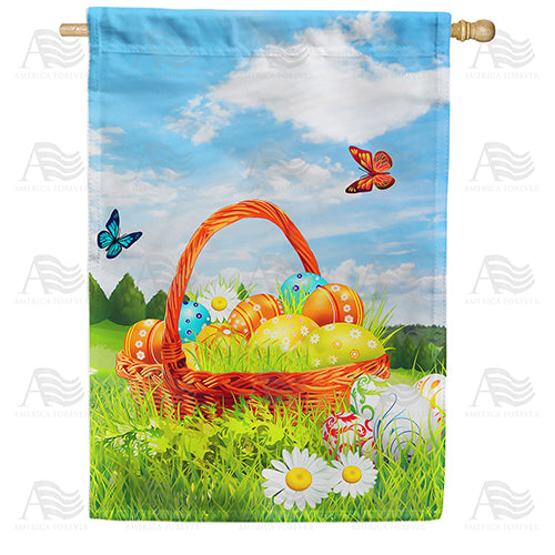 America Forever Easter Eggs Basket House Flag