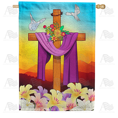 America Forever The Cross Oil Painting House Flag