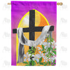 America Forever Cross And Lilies House Flag