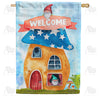 America Forever Welcome To Our Gnome House Flag