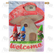 America Forever Gnome Mushroom Home House Flag