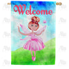 America Forever Pink Fairy Welcome House Flag
