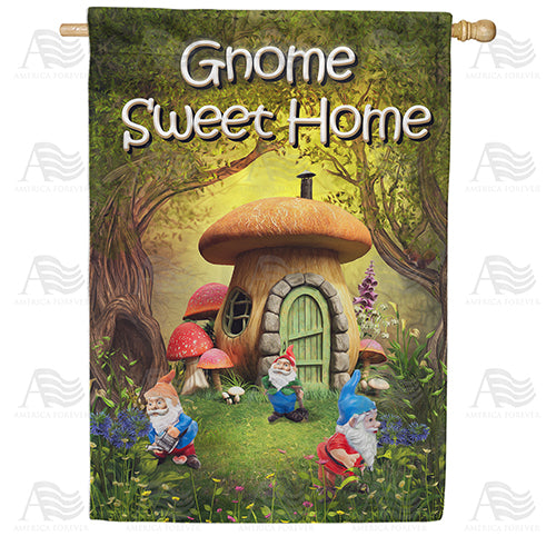 America Forever Gardening Gnomes House Flag