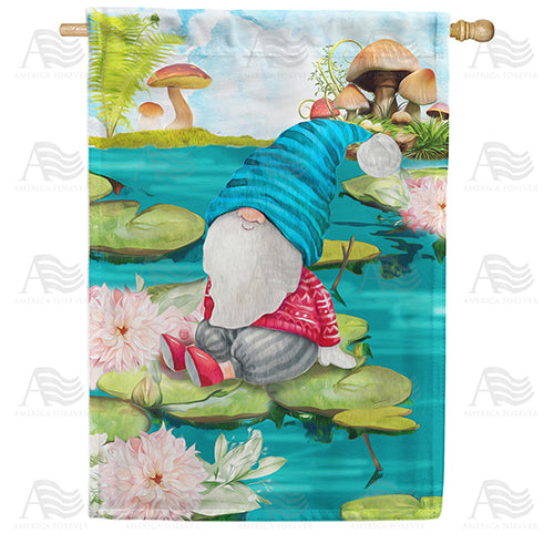 America Forever Gnome Pond House Flag
