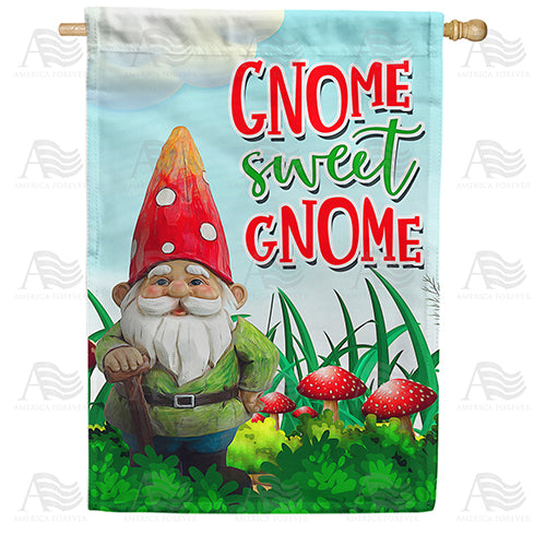 America Forever Gnome Sweet Gnome House Flag