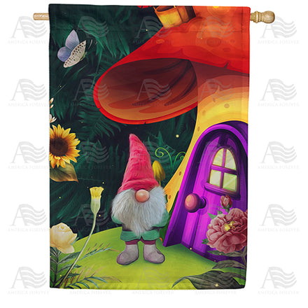 America Forever Hidden Gnome Home House Flag
