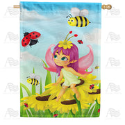 America Forever Summertime Fairy House Flag