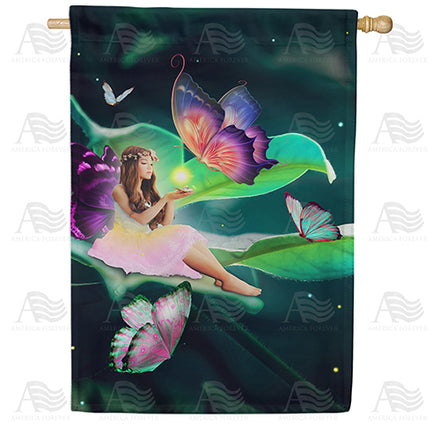 America Forever Enchanting Fairy House Flag