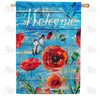 America Forever Blue Barn Blooms House Flag