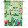 America Forever Cactus Bloom Where You Are Planted House Flag