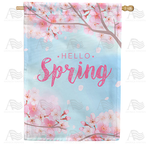 America Forever Spring Cherry Blossoms House Flag