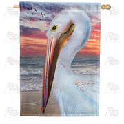 America Forever Pelican Close-Up House Flag