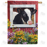 America Forever Holstein Hello House Flag