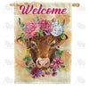 America Forever Brown Cow Welcome House Flag