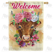America Forever Brown Cow Welcome House Flag