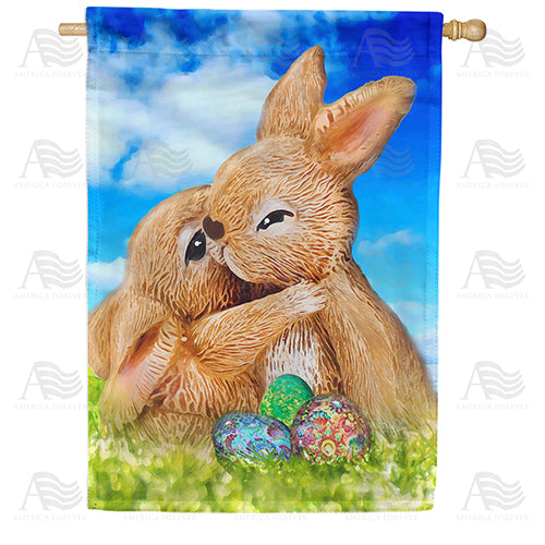 America Forever Easter Bunny Hug House Flag