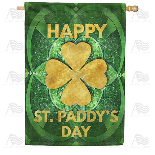 America Forever Gold Clover Medallion House Flag