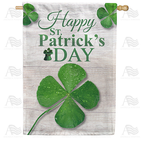 America Forever St. Patrick's Day Clover House Flag