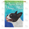 America Forever Happiness Is Having A Boston Terrier House Flag