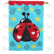 America Forever Ladybug Love House Flag