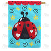 America Forever Ladybug Love House Flag
