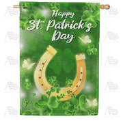 America Forever Lucky Golden Horseshoe House Flag