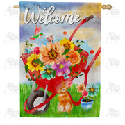 America Forever Spring Welcome House Flag