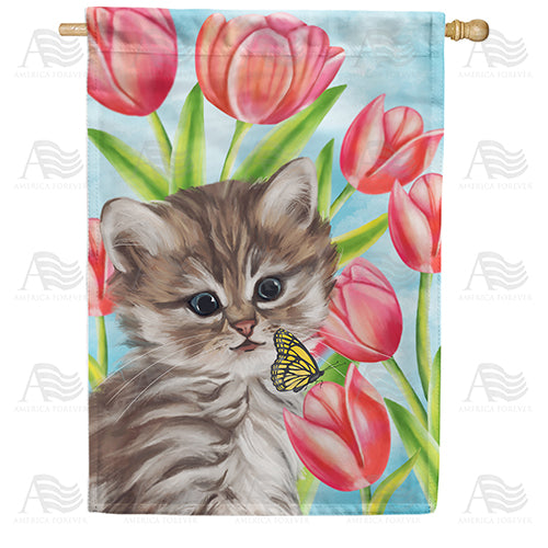 America Forever Spring Kitten House Flag