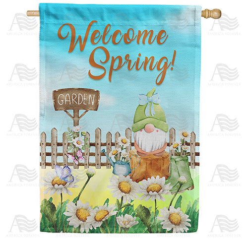 America Forever Gnome Gardener House Flag