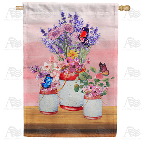America Forever Old Jar Bouquets House Flag